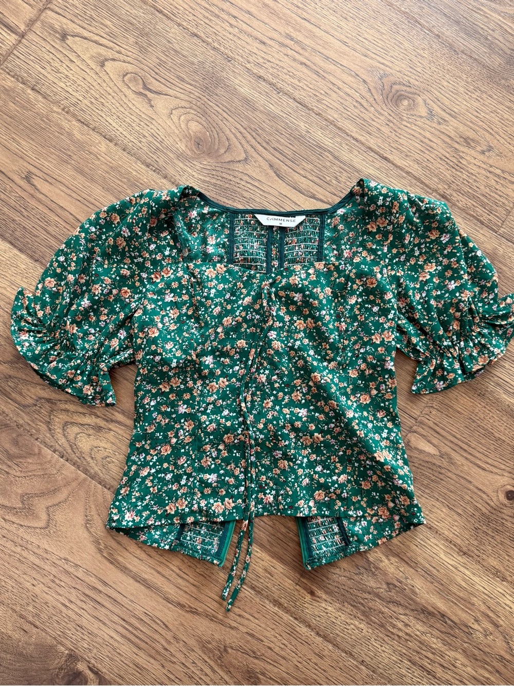 Commense Green Floral Blouse M